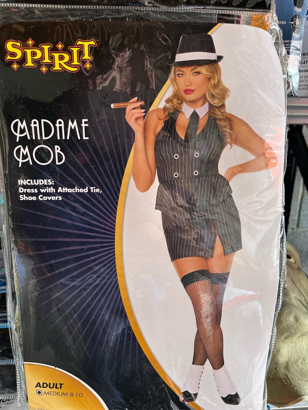 Spirit Madame Mob Women's Pinstripe Costume - Black & White